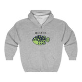 Unisex Full Zip Hoodie - Beach Freak Blowfish