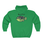 Unisex Full Zip Hoodie - Beach Freak Blowfish