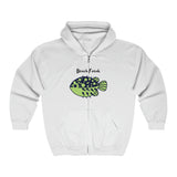 Unisex Full Zip Hoodie - Beach Freak Blowfish